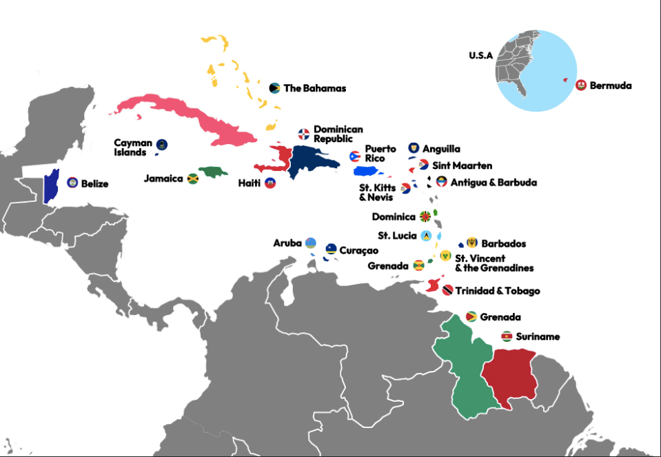 Caribbean nations participating in CCJLA program